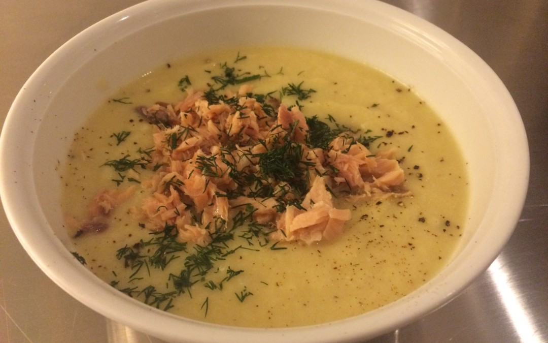Vegetable Chowder with Salmon