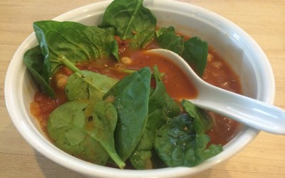 Chickpea, Tomato and Spinach Soup