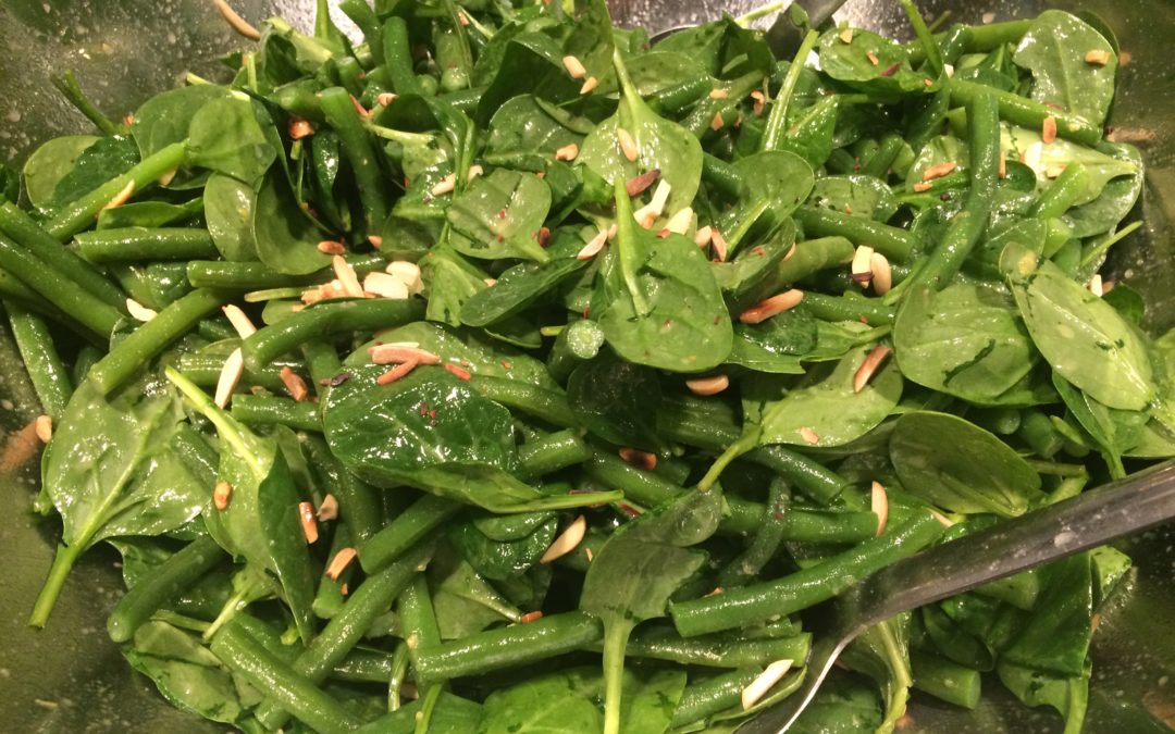 Spinach, Green Bean and Almond Salad
